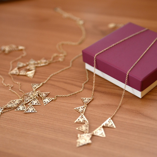 Garnet and Rose Gold Drop Necklace